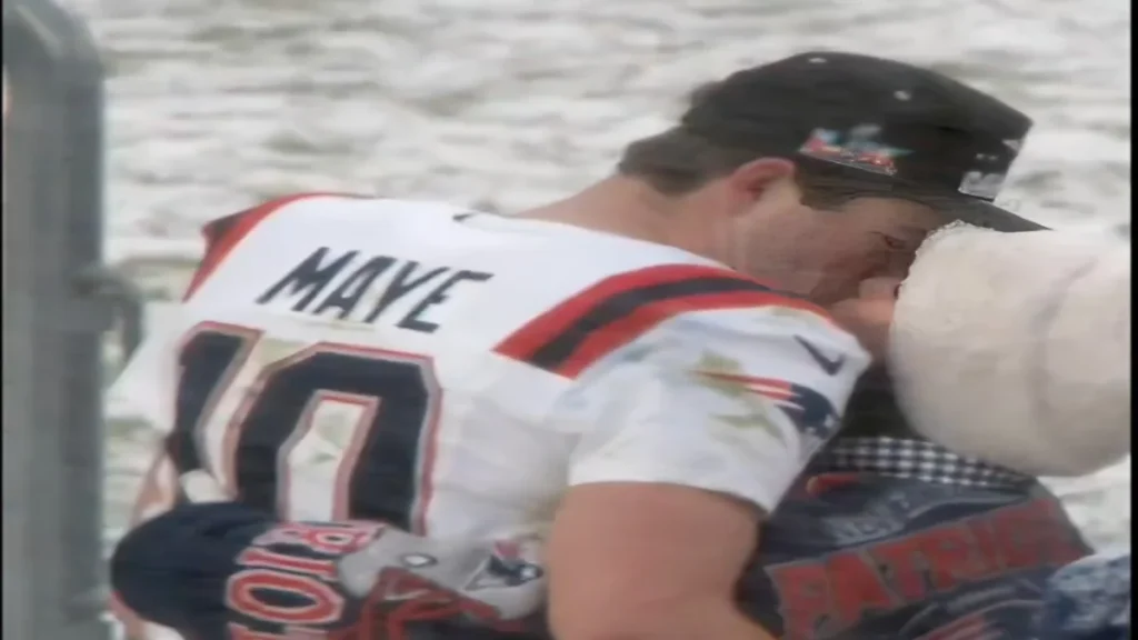 drake maye celebrates afc title with wife ann michael