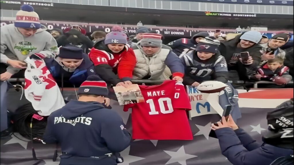 drake maye mvp chants- patriots qb ignites crowd before texans playoff clash