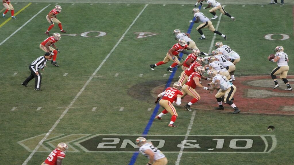 football action- 49ers vs saints