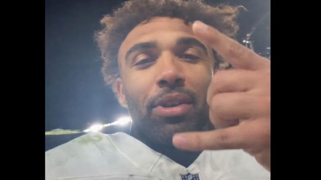 footballer's selfie under stadium lights