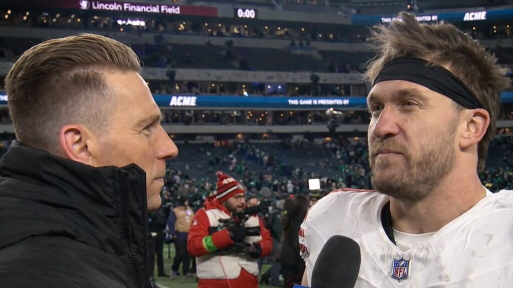 kyle juszczyk visibly emotional talking