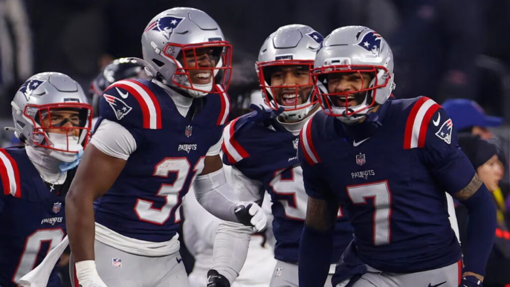 new england patriots cornerback carlton davis celebrates his second interception against the houston texans during the afc divisional round at gillette stadium