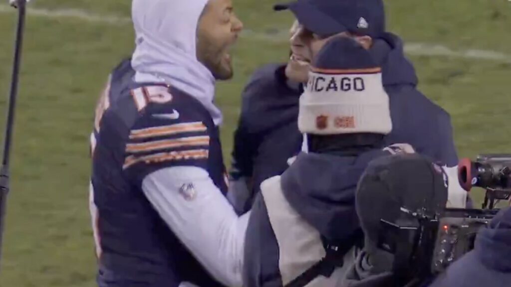 rome odunze took down ben johnson in the celebration