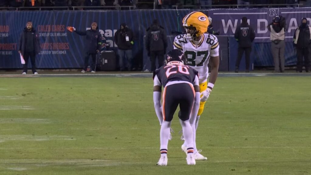 catch from romeo doubs' 124-yard game vs. bears