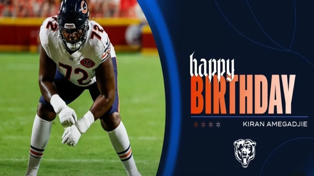 bears offensive tackle kiran amegadjie turns 24 today as he prepares for a crucial third season in chicago